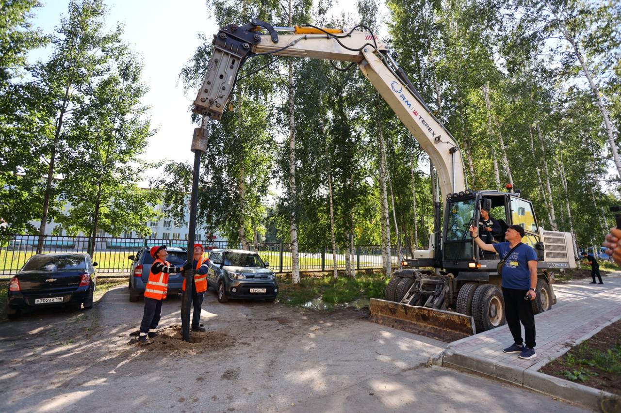 Строительство современных сетей уличного освещения в микрорайонах